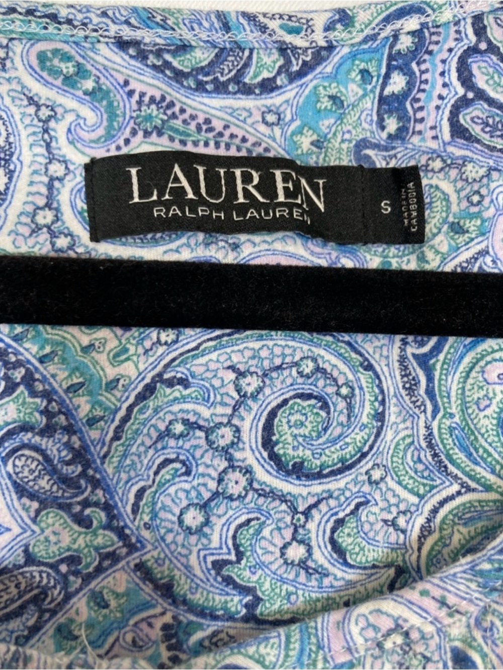 Lauren Ralph Lauren Blue Paisley Sleeveless Ruffle Nightgown Sz Sm - Picture 3 of 8